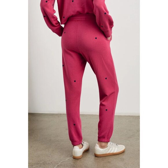 Rails Kingston Embroidered  Pink Midnight Hearts Sweatpants Size M NEW - Picture 2 of 5